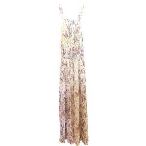 Dress, long floral, lined halter style, sz XL, $25